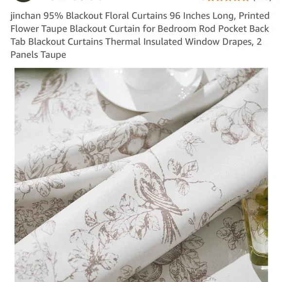 Amazon Blackout/thermal insulated drapes- set of 10 panels - Picture 5 of 6